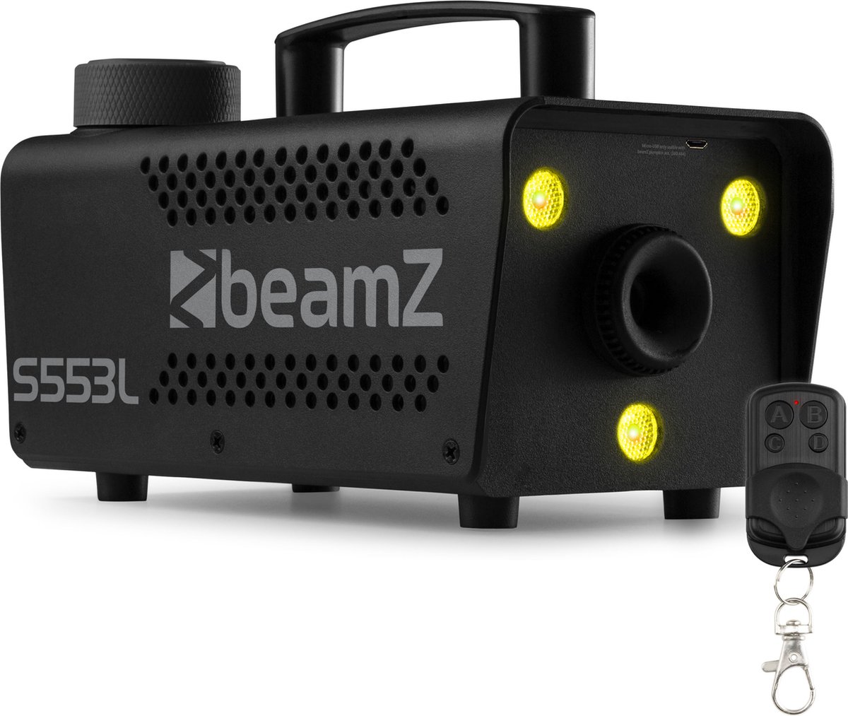 Party rookmachine -   S553L   met 3x RBG LED’s en draadloze afstandsbediening - 550W