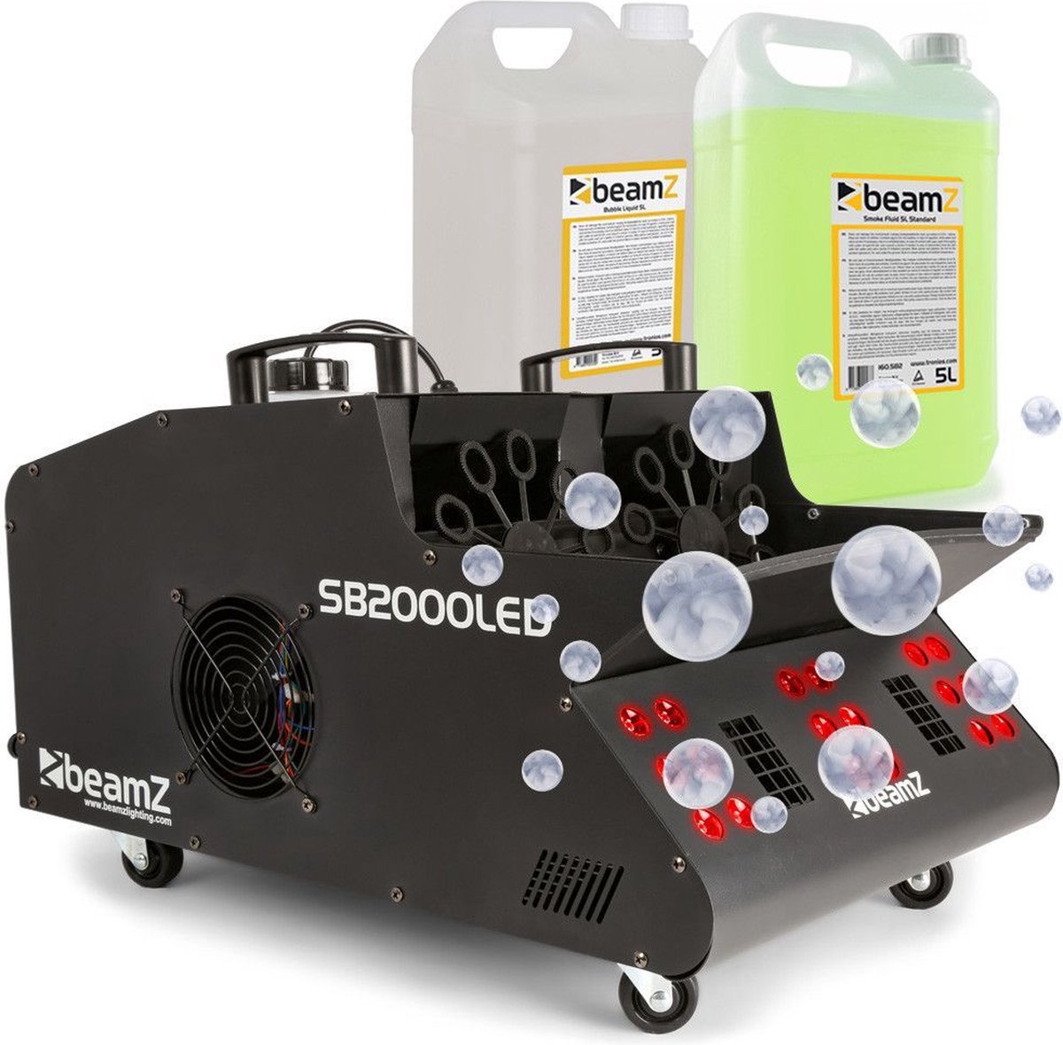   & Bellenblaasmachine -   SB2000LED incl. 5 liter rookvloeistof en 5 liter bellenblaasvloeistof