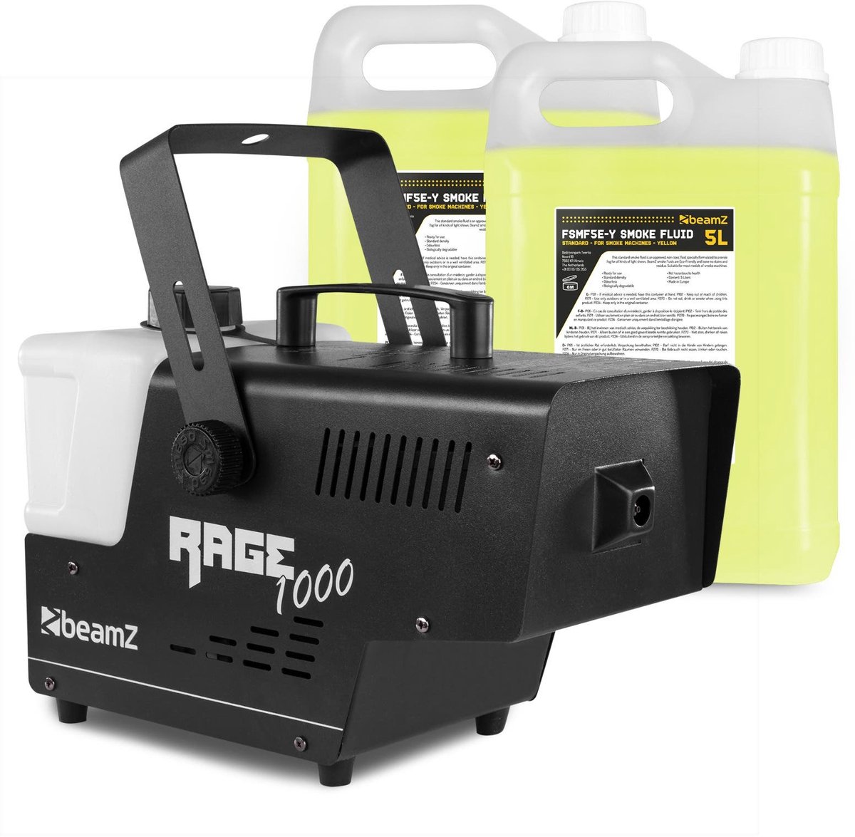 Rookmachine - BeamZ RAGE1000 - 1000W - 10 liter vloeistof - Draadloze en bedrade afstandsbediening