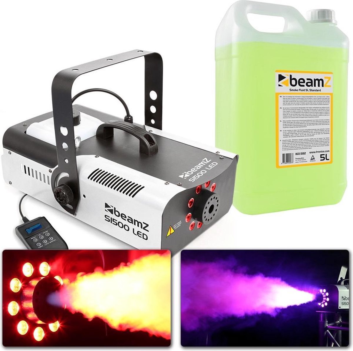  -   S1500LED met gekleurde LEDs en 5L rookvloeistof - 1500W