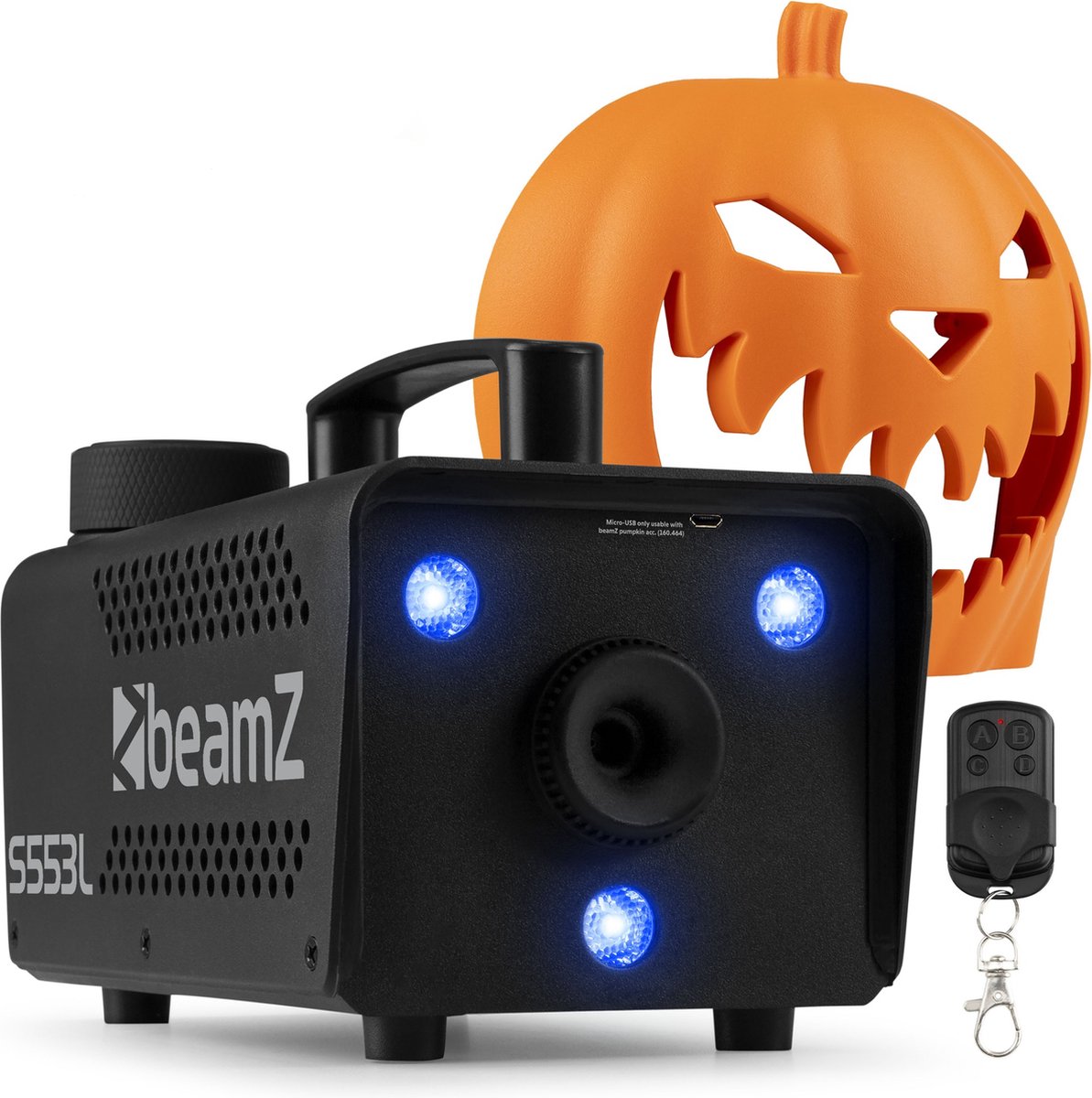   Halloween - Pompoen rookmachine met LED’s - Voor Halloweenfeestjes - met afstandsbediening