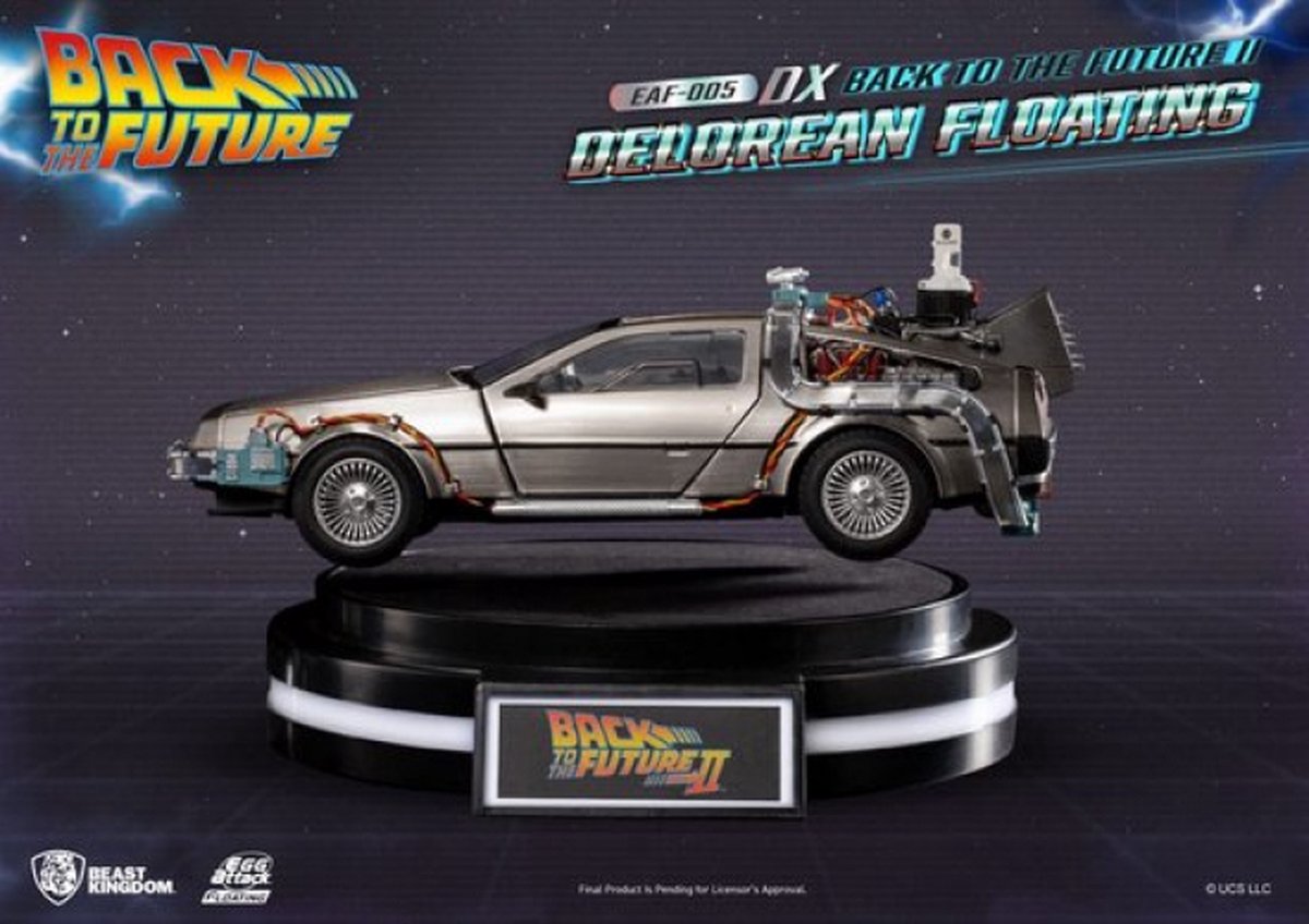 Beast Kingdom Floating DeLorean Deluxe Version - Egg Attack - Back to the Future 2 Beeld
