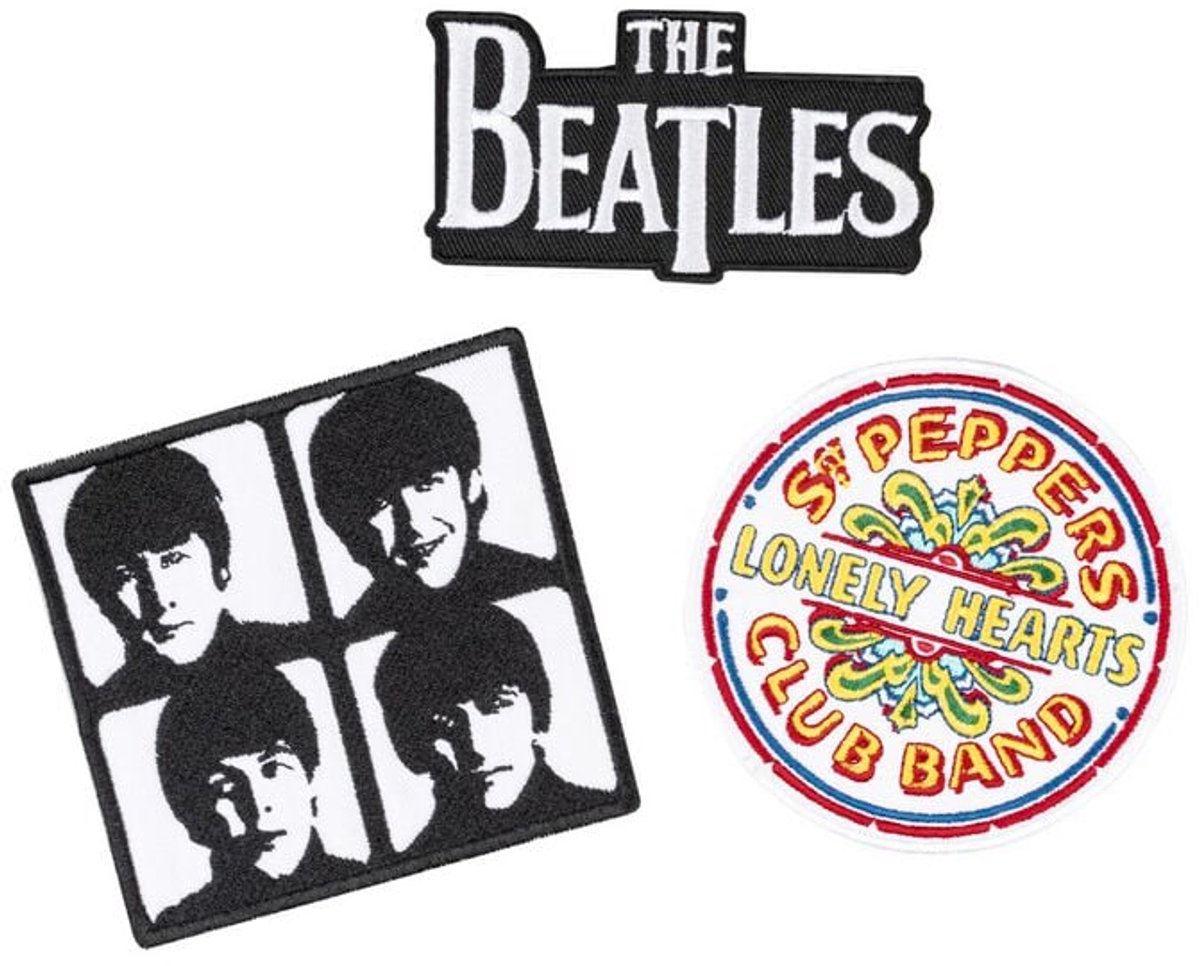 Beatles Patches 3-er Set The Beatles Unisex Patch - Neutraal - Standard