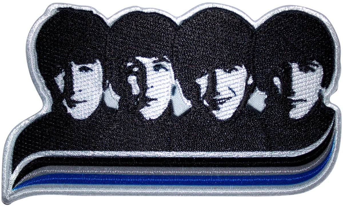 The Beatles - Heads & Stripes Patch - Zwart