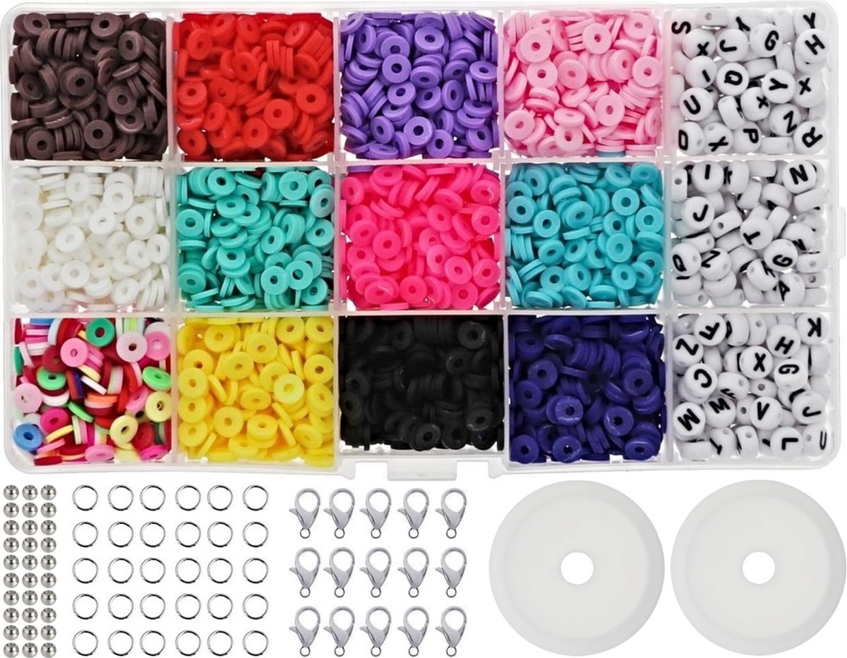 Behave Luxe Katsuki Kralen Set - Knutselen Meisjes - Bedels - Premium Klei Kralen - DIY Sieraden maken - 12 Kleuren - 6mm