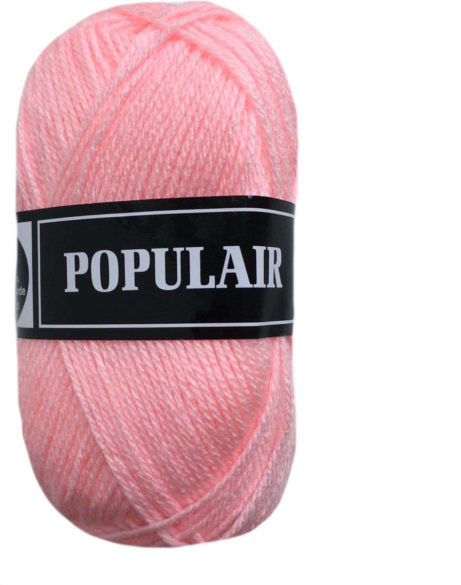 Populair, heel licht roze, 10 bollen acryl