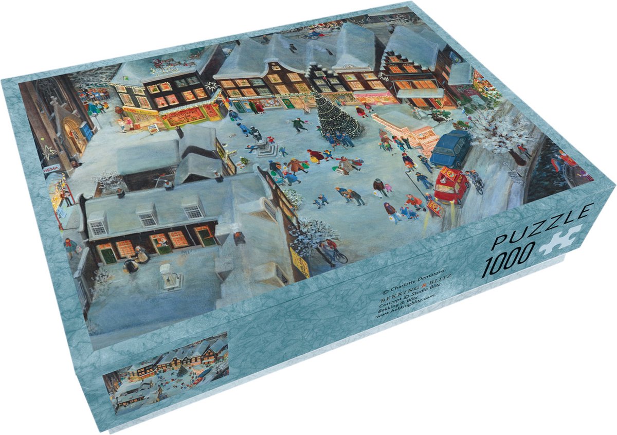 Bekking & Blitz - Puzzel - 1.000 stukjes - Kunst - Winter tafereel kerst - Sneeuw - Kerstboom - Charlotte Dematons