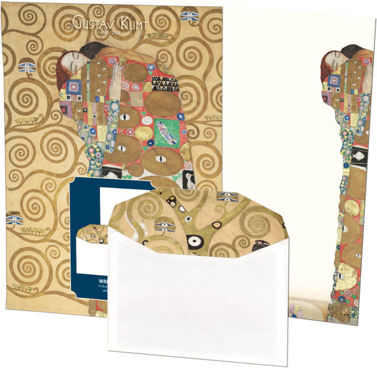 Briefpapier met enveloppen: Gustav Klimt