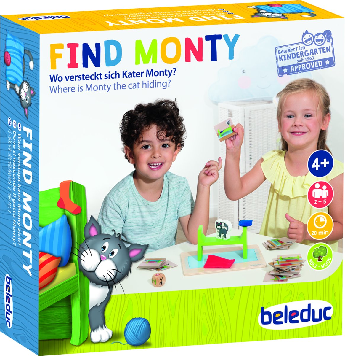 Find Monty! - Beleduc - gezellig spel ter bevordering van spraak, taal, geheugen en waarneming