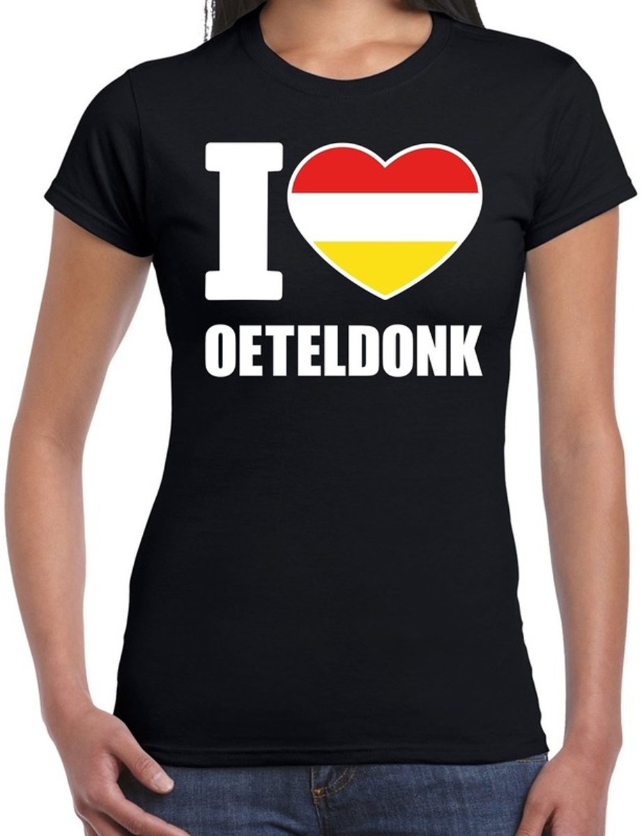 Carnaval t-shirt I love Oeteldonk voor dames- zwart - s-Hertogenbosch -  Carnavalshirt / verkleedkleding XL