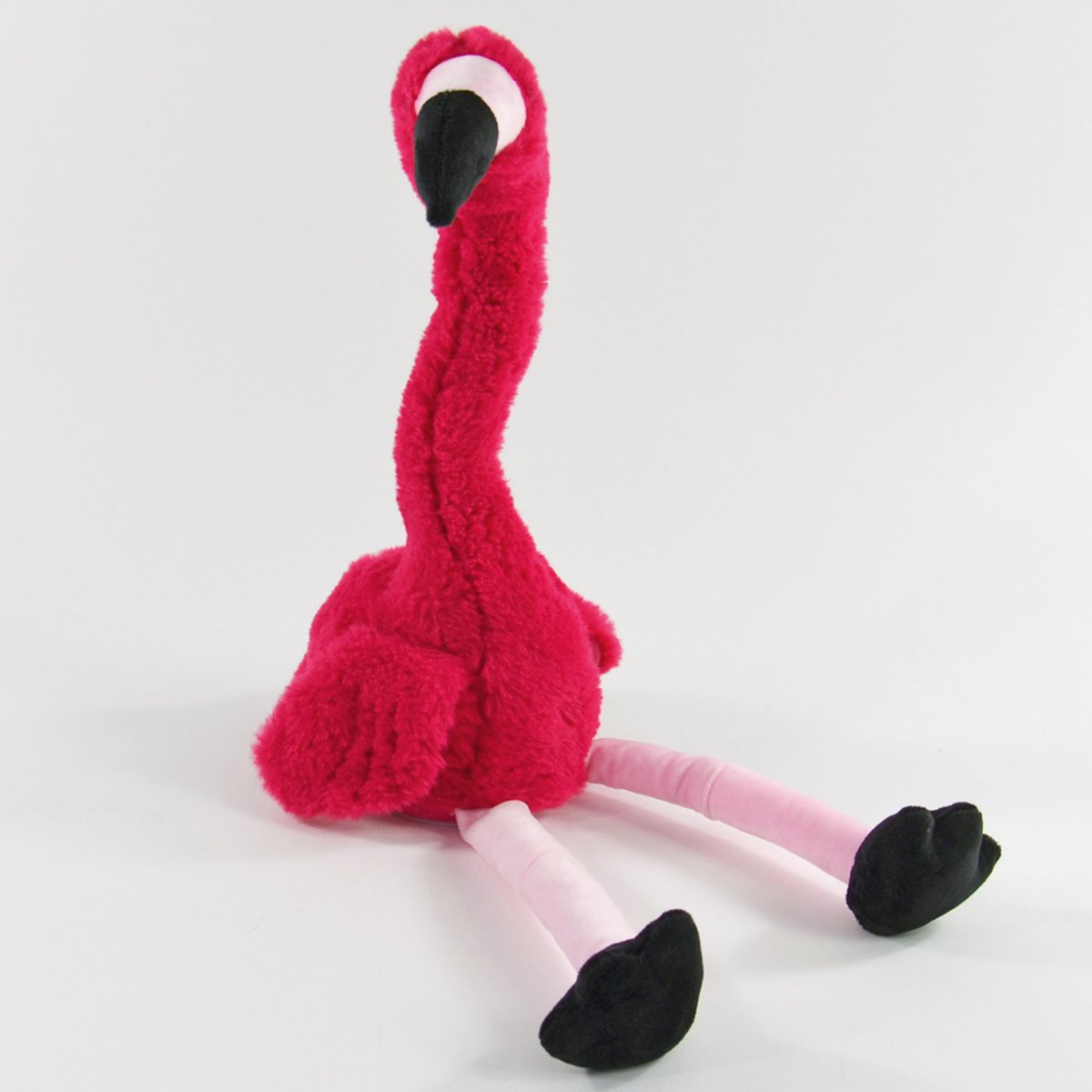 De dansende en pratende pluche Flamingo