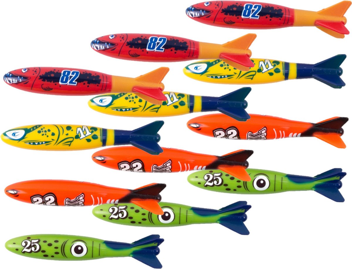     torpedos - 12-delig - gekleurd - kunststof