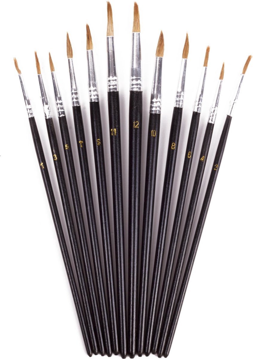 Benson Penseelset 12-delig - Rond - Gratis Verzonden