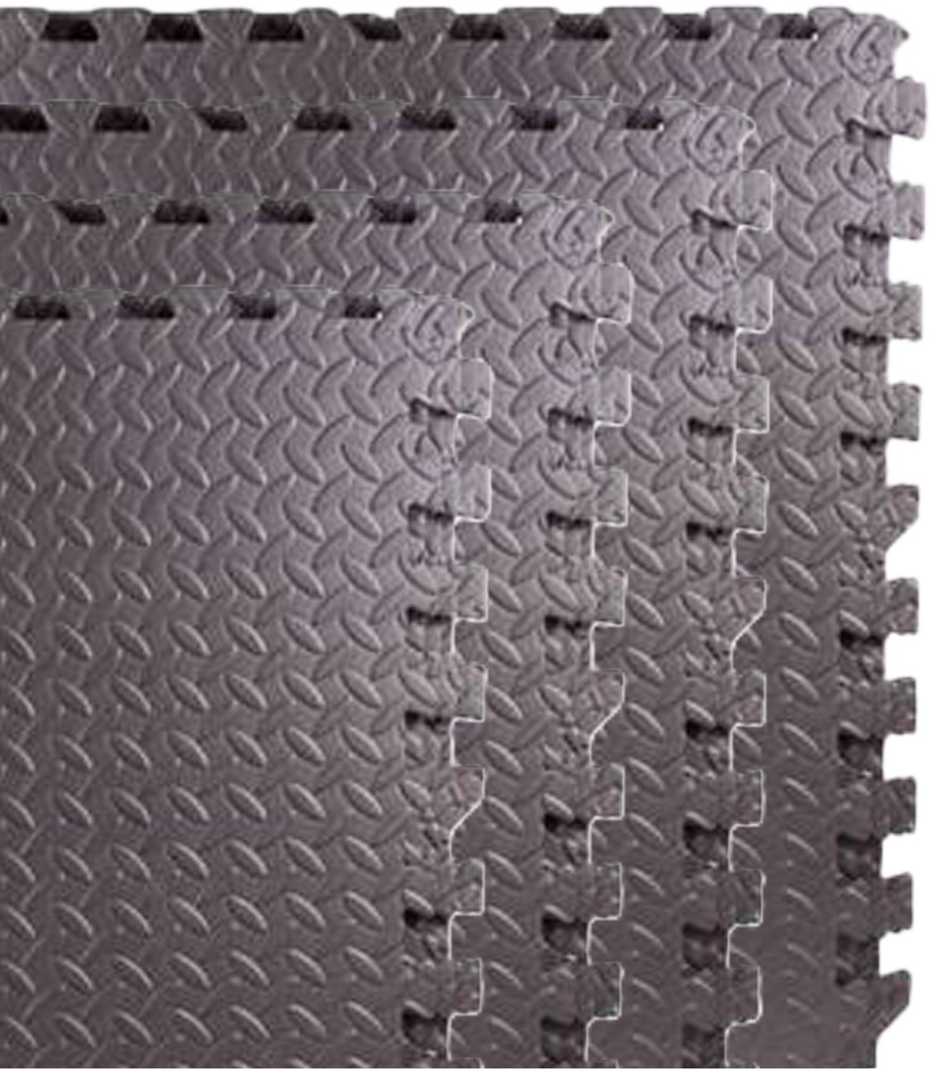 Benson Puzzelmat - grijs - 20x stuks delen - foam - vloertegels - 60 x 60 cm - speelmat/zwembad ondergrond