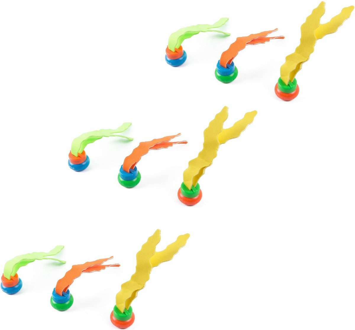 Set van 9x stuks gekleurd zeewier van kunststof - Zwembad speelgoed - Waterspeelgoed -  