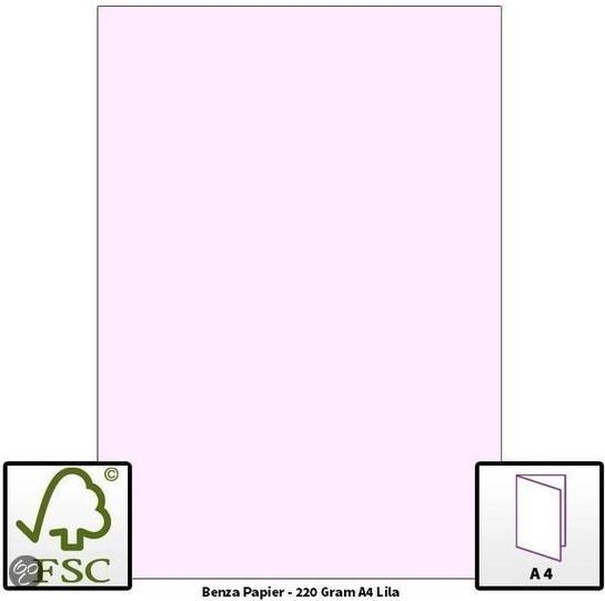 Benza Hobbykarton om zelf wenskaarten te maken 220 Gram - A4 - Lila - 20 stuks