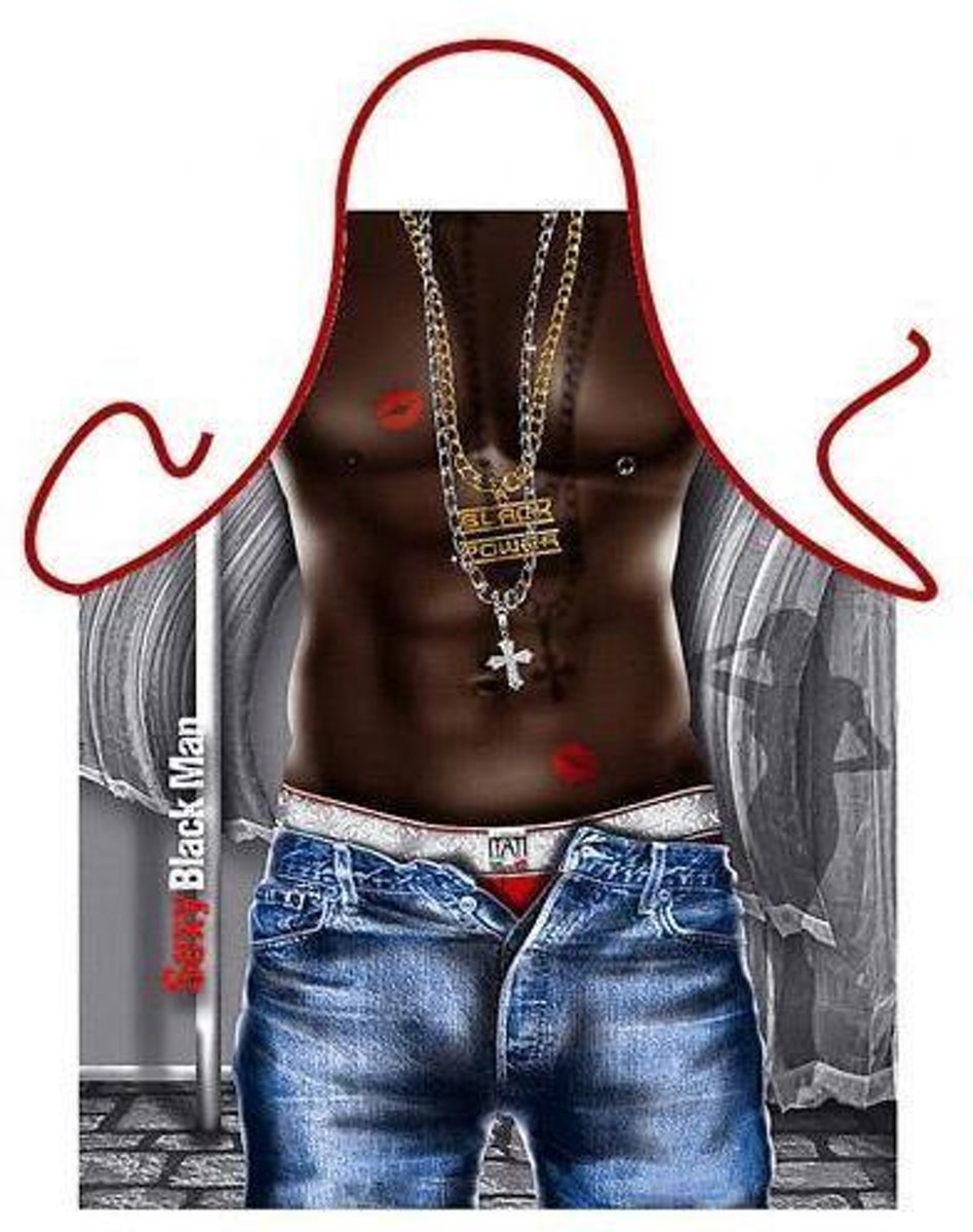 Black Man - Grappig Leuk Sexy Schort Keukenschort