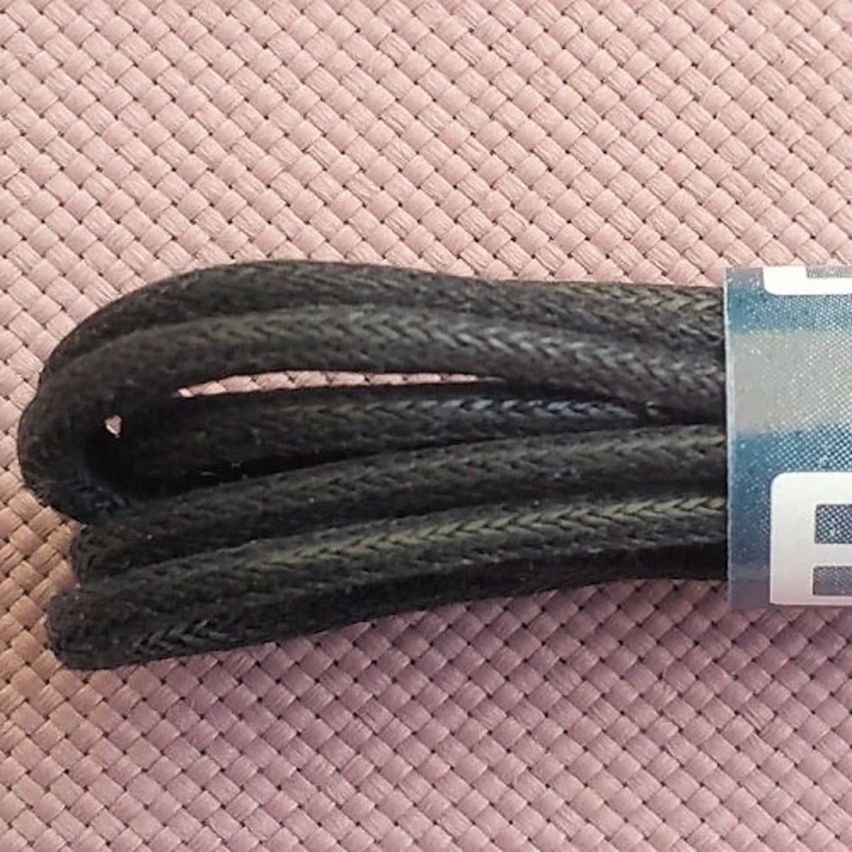 1 paar zwarte wax schoenveters 75cm zwart dun rond Bergal 8809