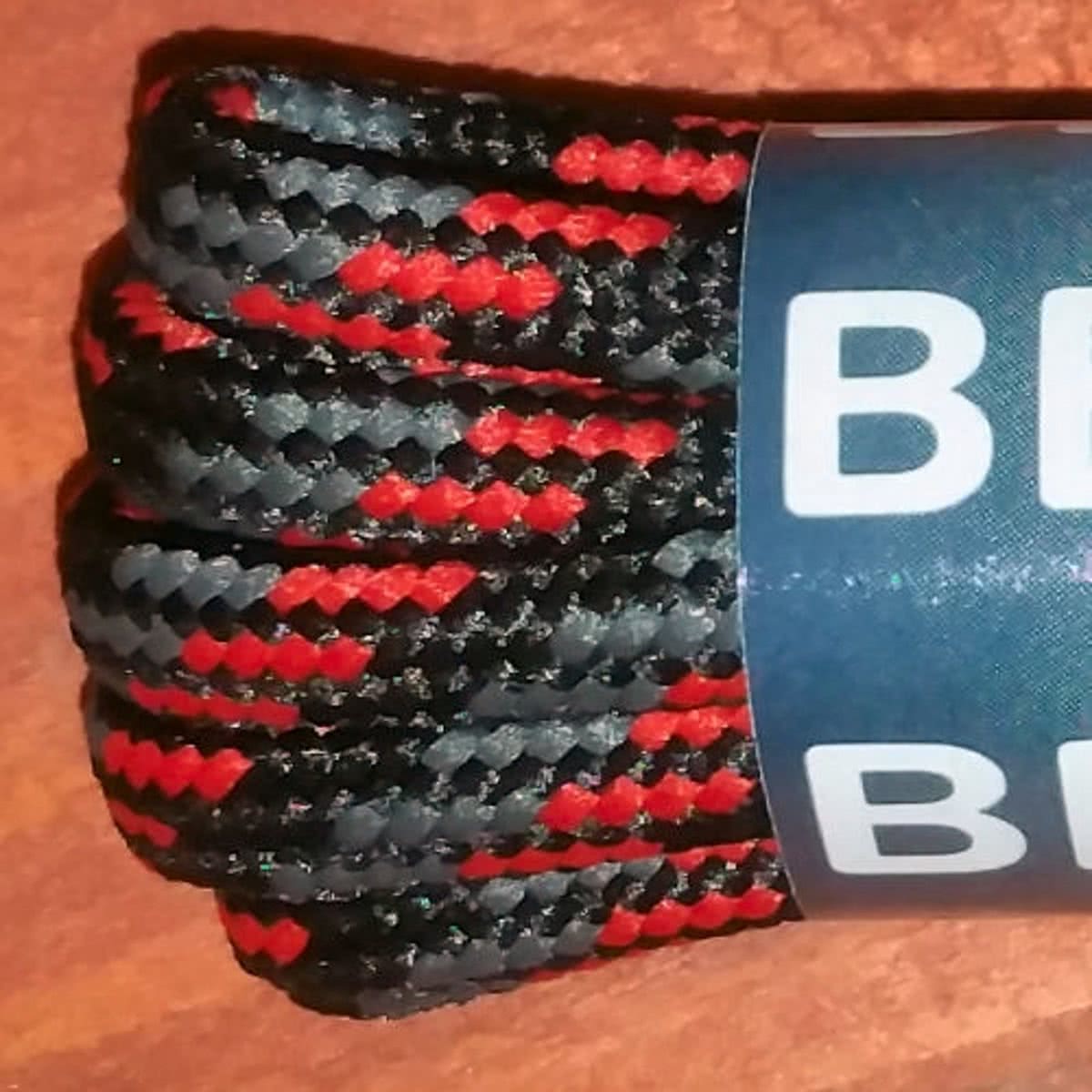   0701 Bergschoen veter 120cm Zwart Grijs Rood