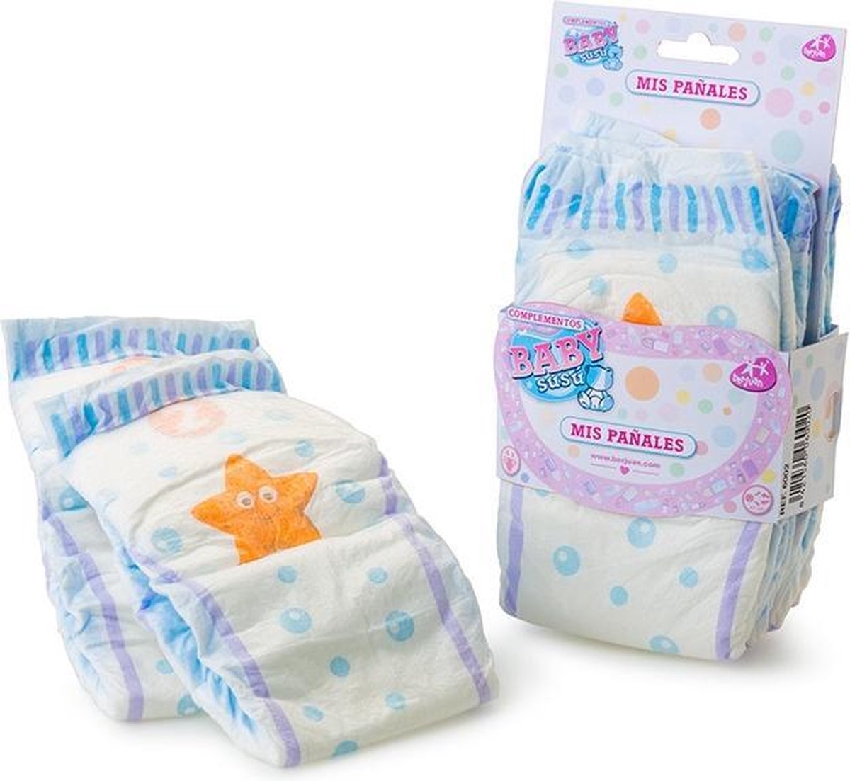 Berjuan Babypop-accesoire Luiers Meisjes 38 Cm Papier Wit