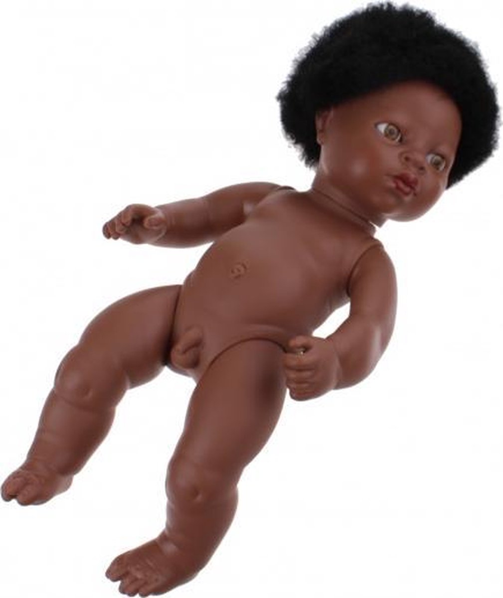 babypop zonder kleren Newborn Afrikaans 38 cm jongen