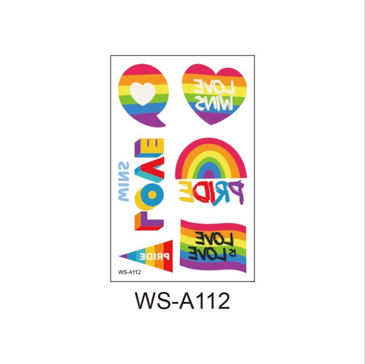 2x Regenboog gay pride kleuren neptattoos-Plak tattoo-tattoo stickers-Regenboogvlag LHBT accessoires-WS-A112
