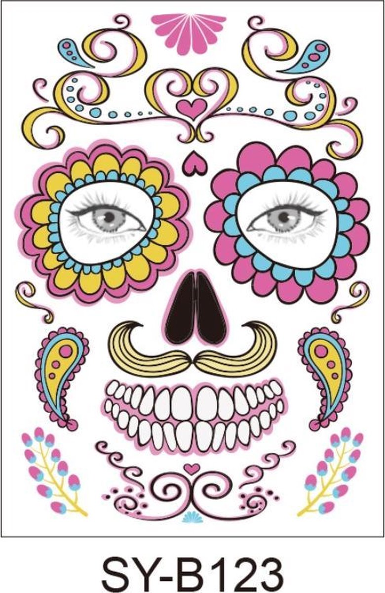 Halloween Face  s-Plak Tattoos-tattoo stickers-1 Vel-B123