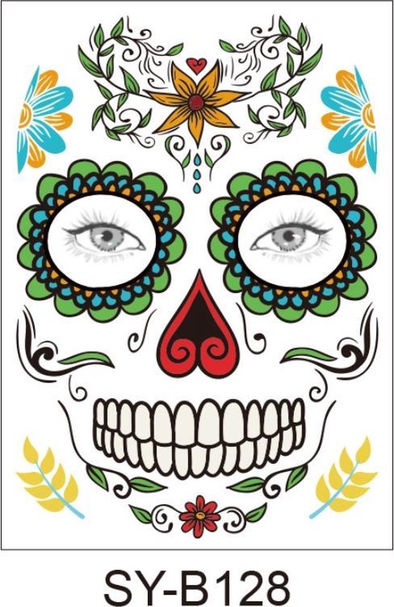 Halloween Face  s-Plak Tattoos-tattoo stickers-1 Vel-B128