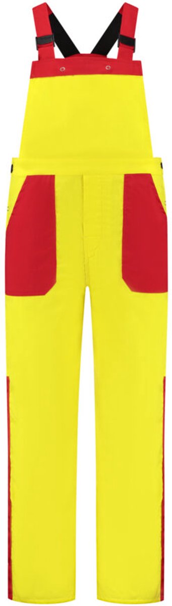 Tuinbroek polyester/katoen geel-rood maat 152