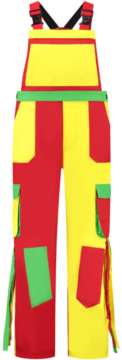 Tuinbroek polyester/katoen gr-ge-ro-franje maat 140