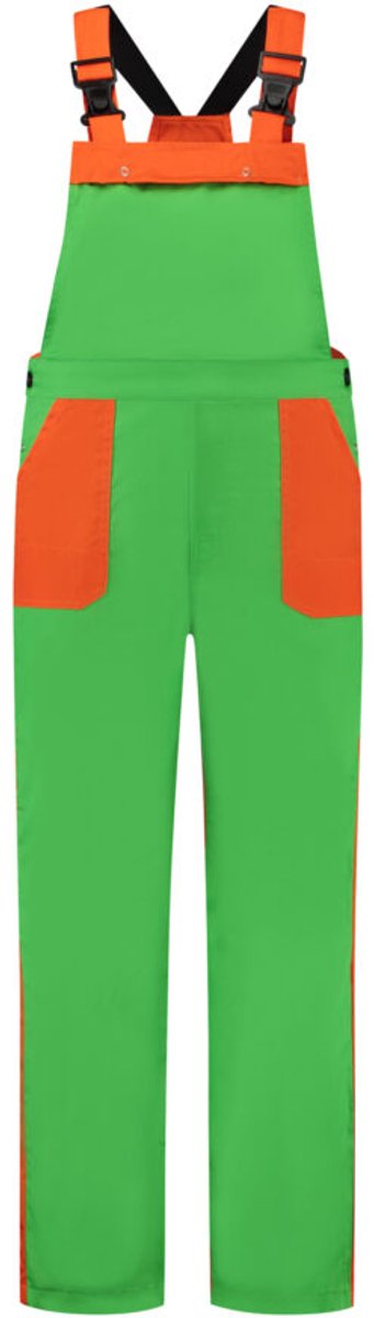 Tuinbroek polyester/katoen groen-oranje maat 116