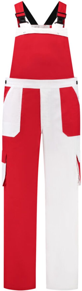 Tuinbroek polyester/katoen rood-wit-franje maat 164