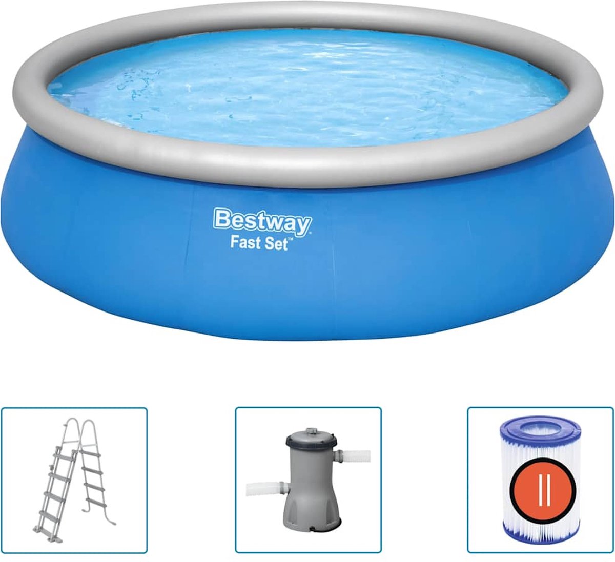 Bestway - Fast - Set - Zwembadset - opblaasbaar - rond - 457x122 - cm