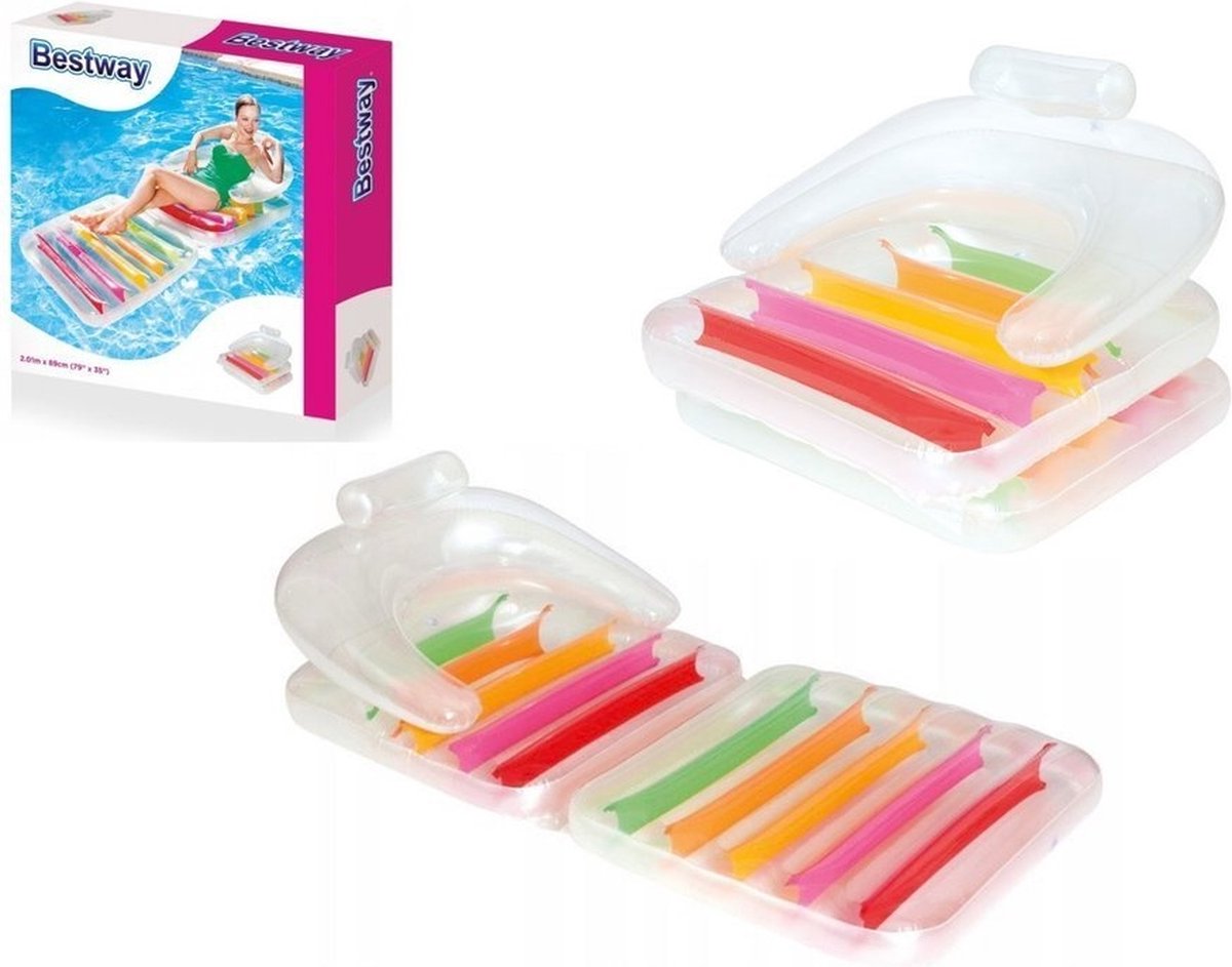   - drijfstoel - opblaasbare stoel - 201x89 cm - regenboog