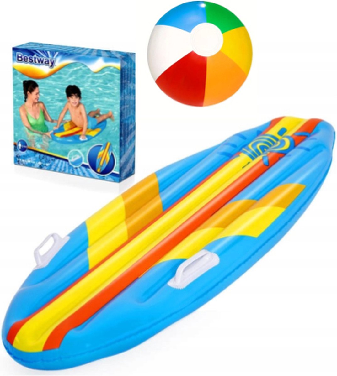 Bestway Bodyboard Kind met Strand Bal - Surfrider Opblaasbaar