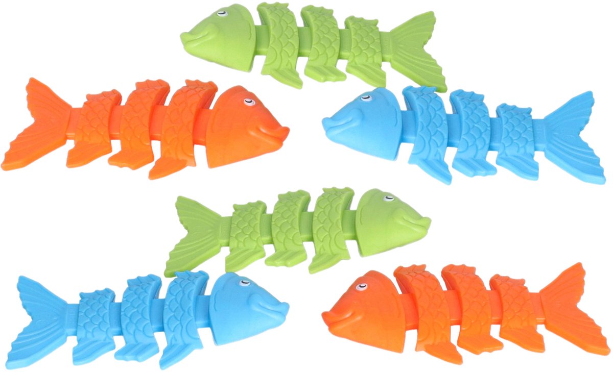   Duikringen vissen - 12x stuks - gekleurd - kunststof - duik spelletjes - zwembad speelgoed