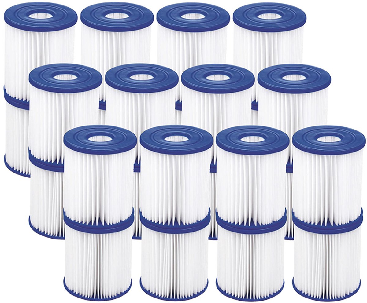 Bestway Flowclear - Filter Cartridge (I) - 12 stuks - Voordeelverpakking - Inclusief WAYS Testrips (1 stuks) - Type 1 - Type I filter - Geschikt voor 58381 Pomp