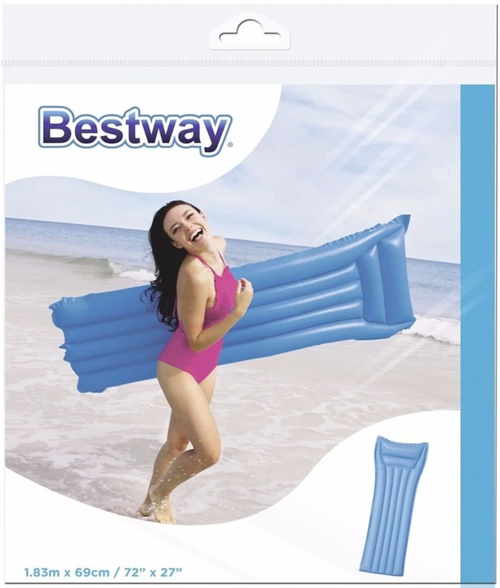   basic luchtbed blauw 183 cm