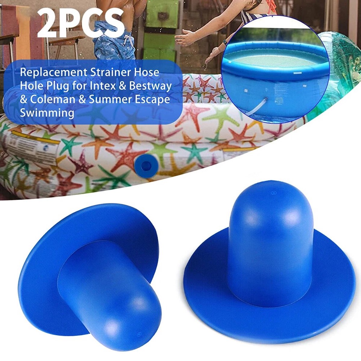 Grijs stoppen voor zwembaden Bestway Intex Doppen grijs of zwart 2 stuks