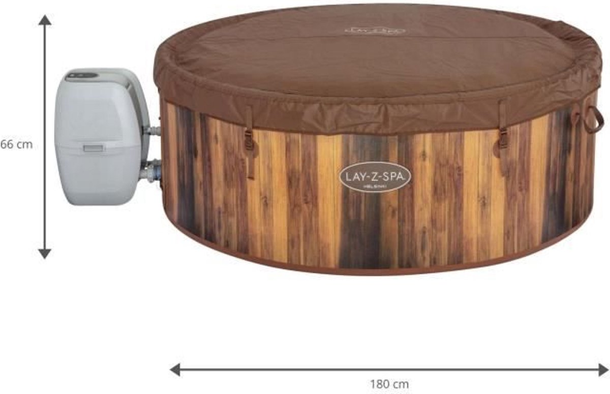 Opblaasbare Spa Helsinki Airjet 5/7 plaatsen Ø 180 x H 66 cm Bestway NIEUW 2021 Met winterbescherming