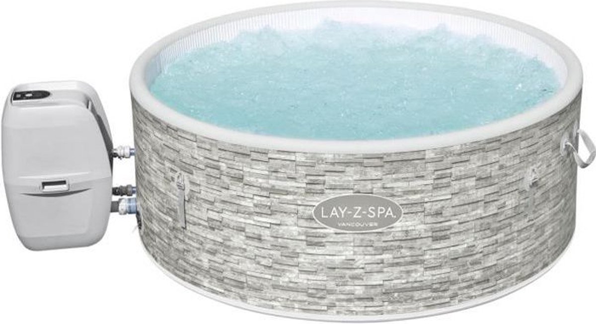 Ronde opblaasbare spa Lay-Z-Spa Vancouver AirjetPlus Decor steen 155 x 60 cm