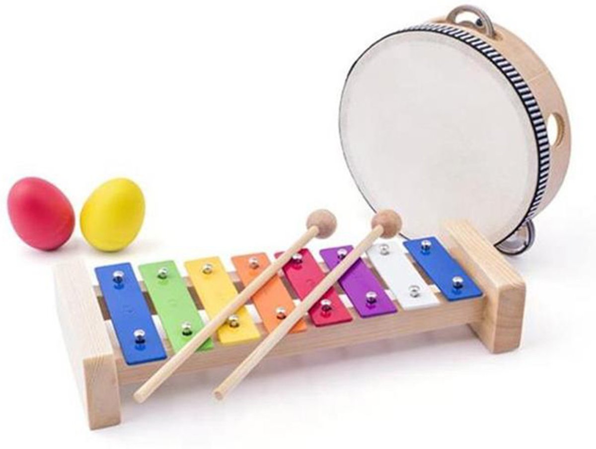 Woody houten muziekinstrumenten 8-delig