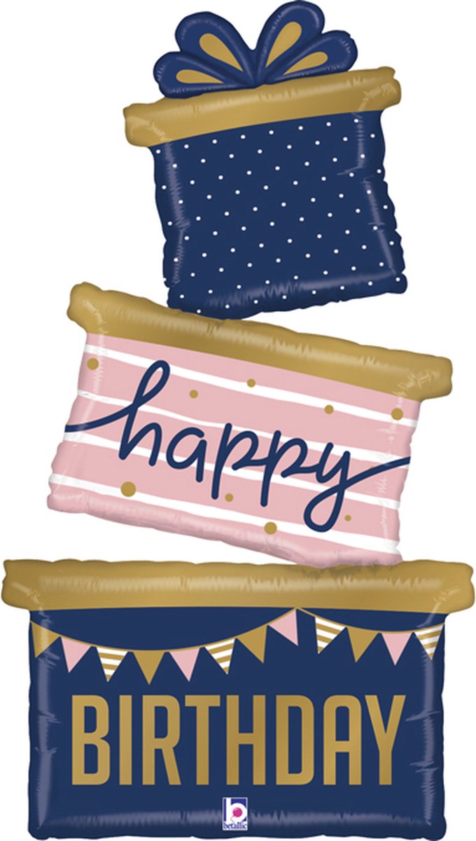 Folieballon - happy birthday - navy gift