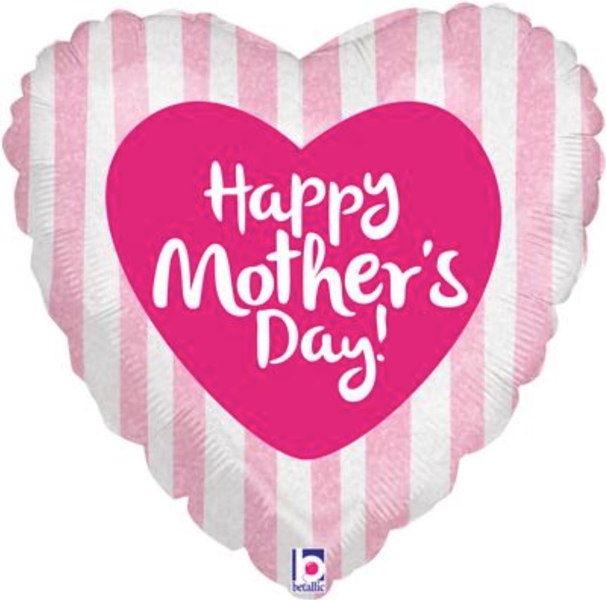 Folieballon Moederdag roze strepen holografisch