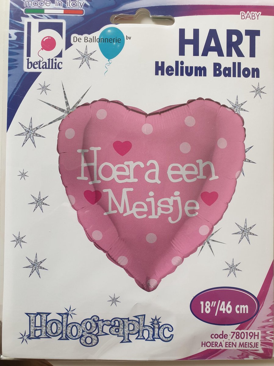 folieballon Hoera een meisje
