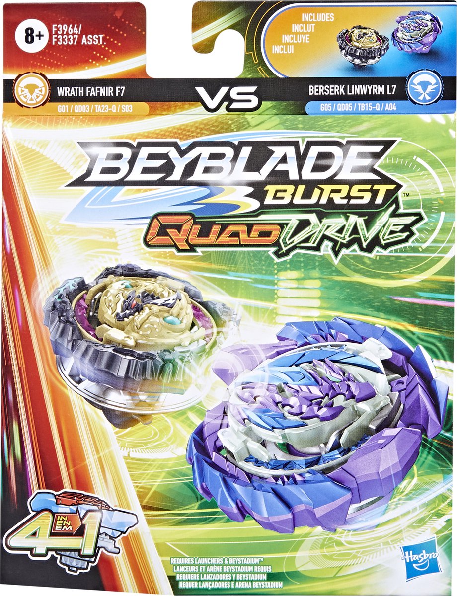 Beyblade Quad Drive Wrath Fafnir en Berserk Linwyrm Duopack - Tol