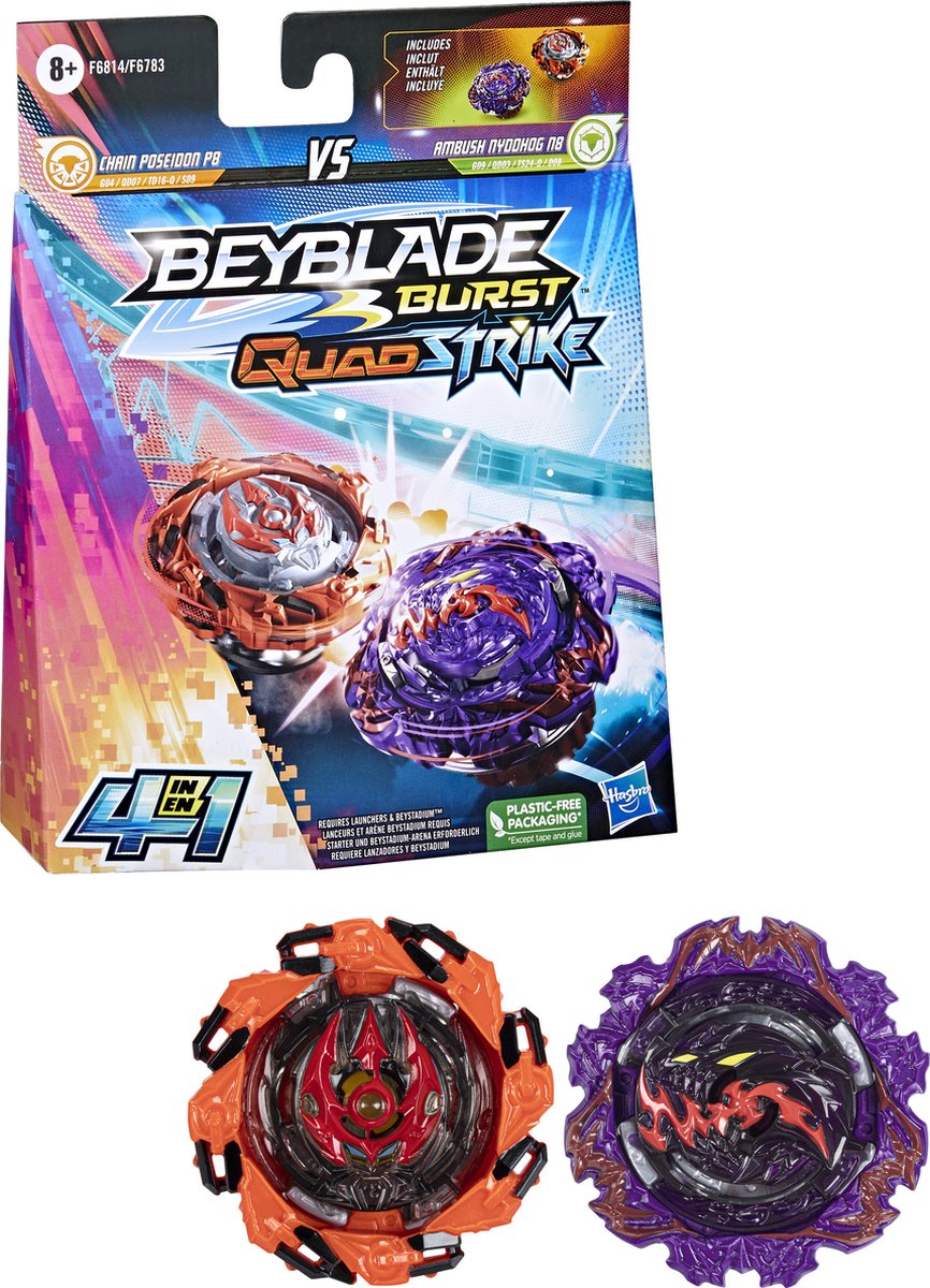 Beyblade QuadStrike: Ambush Nyddhog en Chain Poseido - Tol