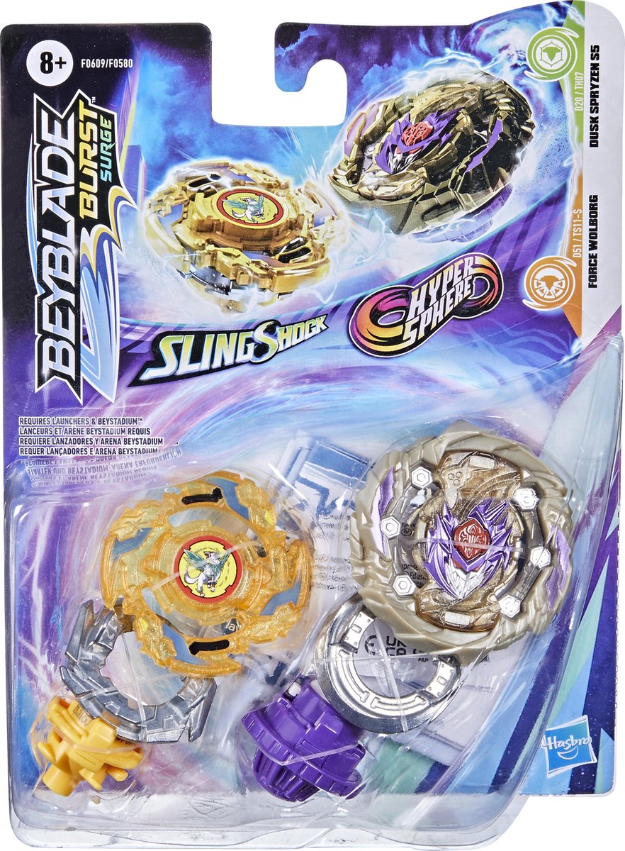 Beyblade Slingshock Wolborg en Hypersphere Dusk Spryzen Duo Pack