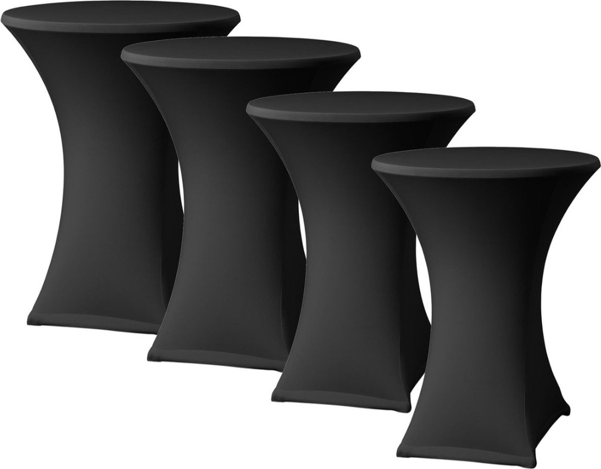 Statafelrok Zwart 80cm - Statafelhoes -   - Set van 4 -  