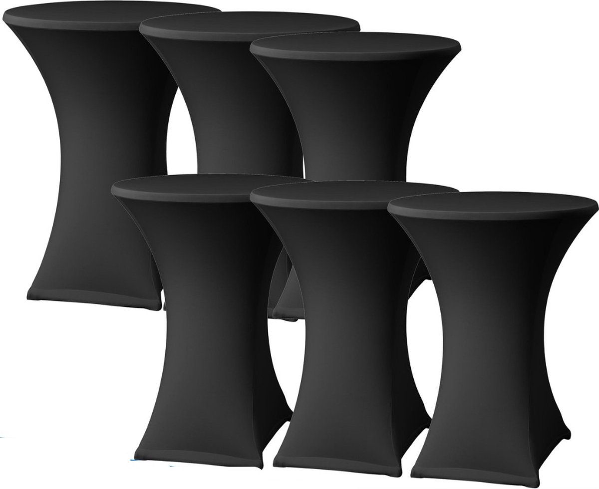 Statafelrok Zwart 80cm - Statafelhoes -   - Set van 6 -  
